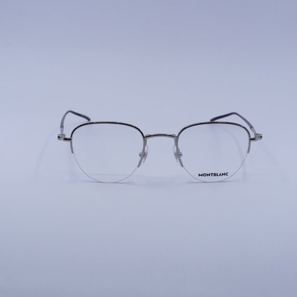 Montblanc MB0129O 001 Eyeglasses Silver 49mm Geometric Frame - Picture 4 of 11